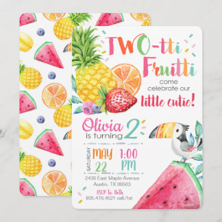 Invitation à l'anniversaire des fruits Twotti