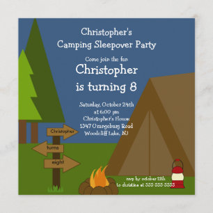 Invitation à l'anniversaire des garçons du camping