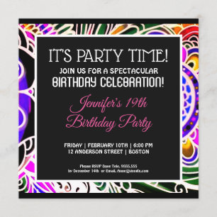 Invitation à l'anniversaire des graffitis Abstrait