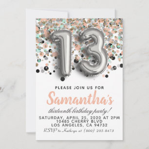 Invitation à l'anniversaire du 13e anniversaire