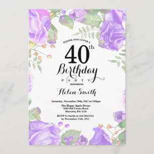 Invitation à l'anniversaire du 40e anniversaire de