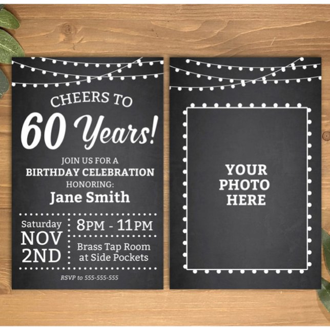 Invitation à l'anniversaire du 60e anniversaire -  (Créateur téléchargé)