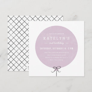 Invitation à l'anniversaire du ballon - Lavande