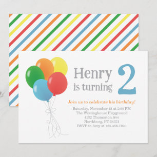Invitation à l'anniversaire du ballon pour une fêt