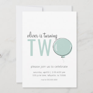 Invitation à l'anniversaire du ballons minimaliste