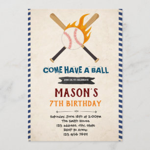Invitation à l'anniversaire du baseball