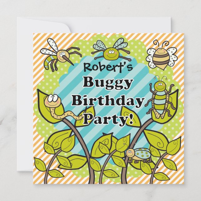 Invitation à l'anniversaire du Buggy personnalisé (Devant)