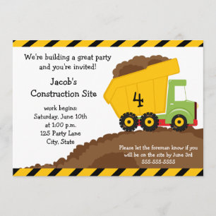 Invitation à l'anniversaire du camion de pompage