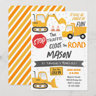 Invitation à l'anniversaire du camion de pompage d