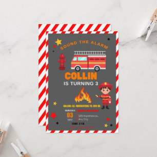 Invitation à l'anniversaire du camion de pompiers