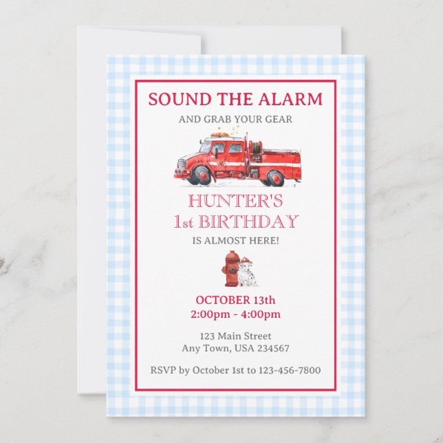 Invitation à l'anniversaire du camion-feu (Devant)