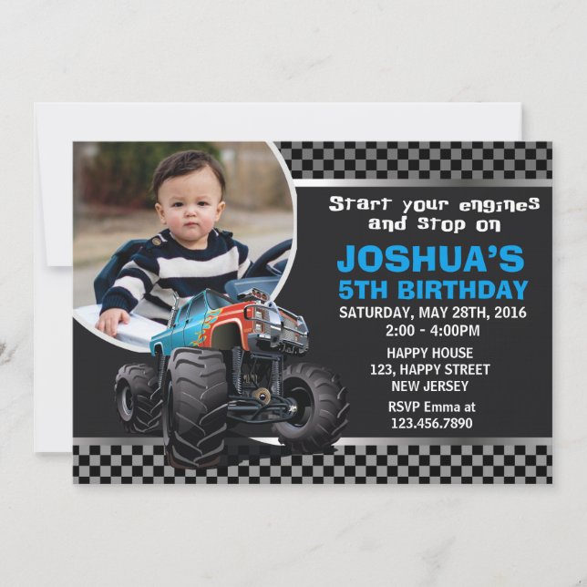 Invitation à l'anniversaire du Camion Monster (Devant)