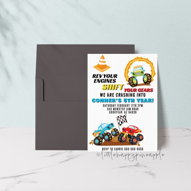Invitation à l'anniversaire du Camion Monster (Créateur téléchargé)