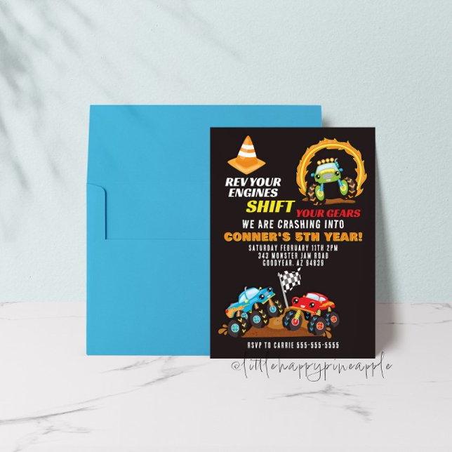 Invitation à l'anniversaire du Camion Monster (Créateur téléchargé)