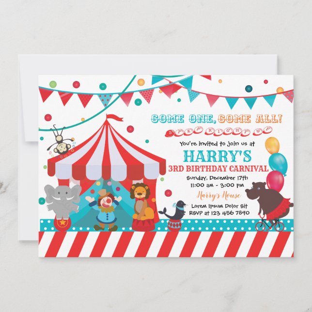 Invitation à l'anniversaire du Carnaval (Devant)