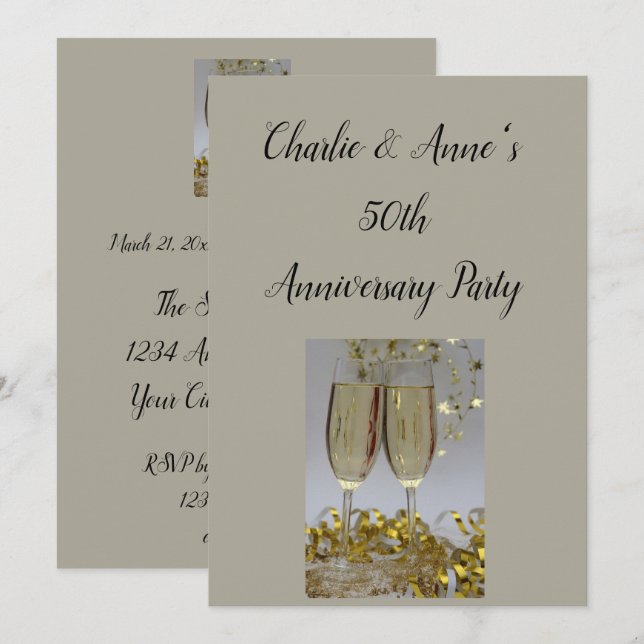 Invitation à l'Anniversaire du Champagne & Streame (Devant / Derrière)