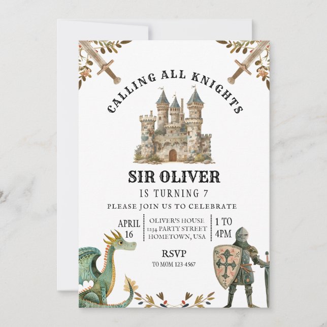 Invitation à l'anniversaire du chevalier, Invitati (Devant)