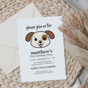Invitation à l'anniversaire du chien chiot mignon