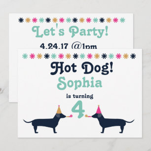Invitation à l'anniversaire du chien Wiener Dachsh