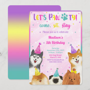Invitation à l'anniversaire du chiot modifiable