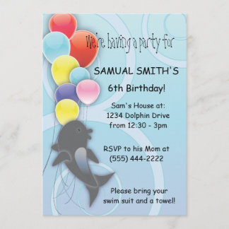 Invitation à l'anniversaire du dauphin