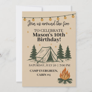 Invitation à l'anniversaire du feu de camp