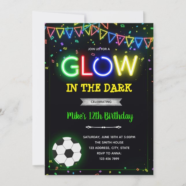 Invitation à l'anniversaire du football de footbal (Devant)