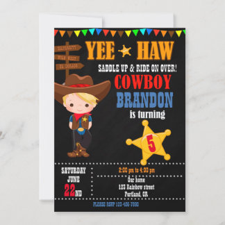 Invitation à l'anniversaire du garçon Country West
