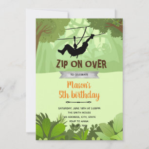 Invitation à l'anniversaire du garçon Zipline