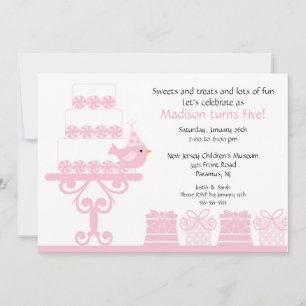 Invitation à l'anniversaire du gâteau sucré