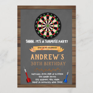 Invitation à l'anniversaire du jeu Dart