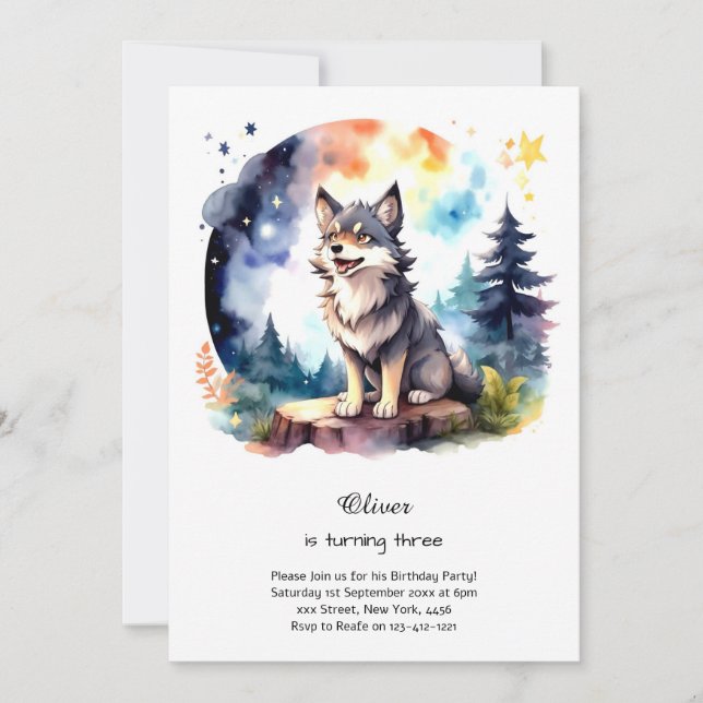 Invitation à l'anniversaire du loup (Devant)