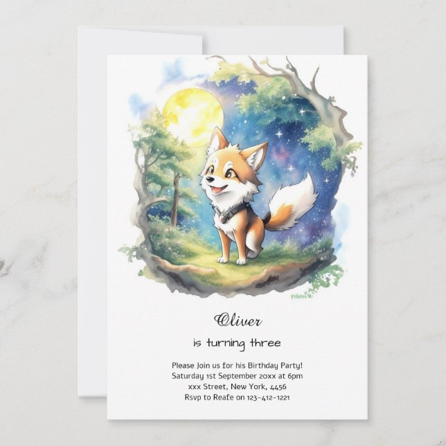 Invitation à l'anniversaire du loup (Devant)