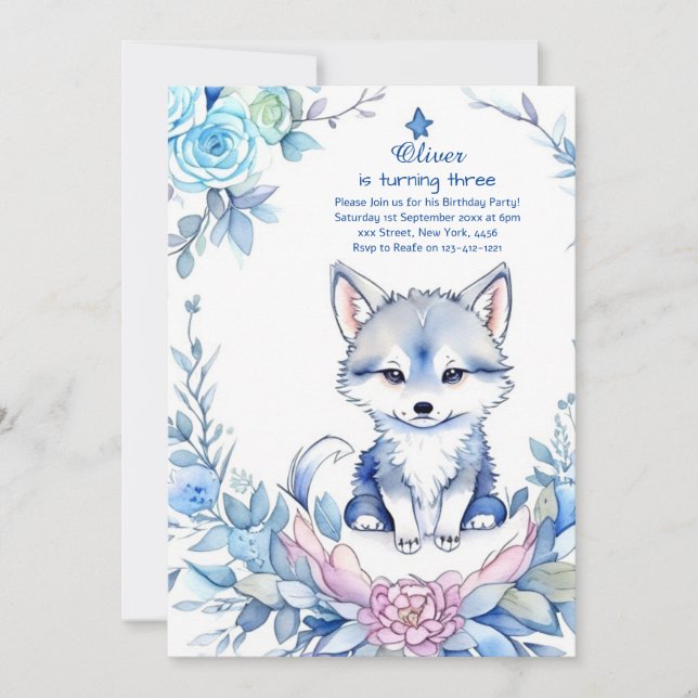 Invitation à l'anniversaire du loup (Devant)
