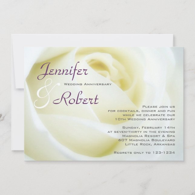 Invitation à l'anniversaire du mariage (Devant)