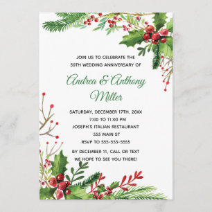 Invitation à l'anniversaire du mariage Botanique F