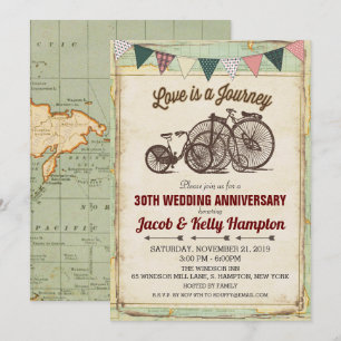 Invitation à l'anniversaire du Mariage de vélo vin