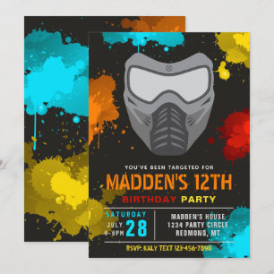Invitation à l'anniversaire du Paintball   Paintba