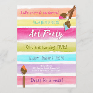 Invitation à l'anniversaire du Painting Art Party