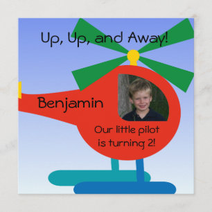 Invitation à l'anniversaire du petit pilote photo 