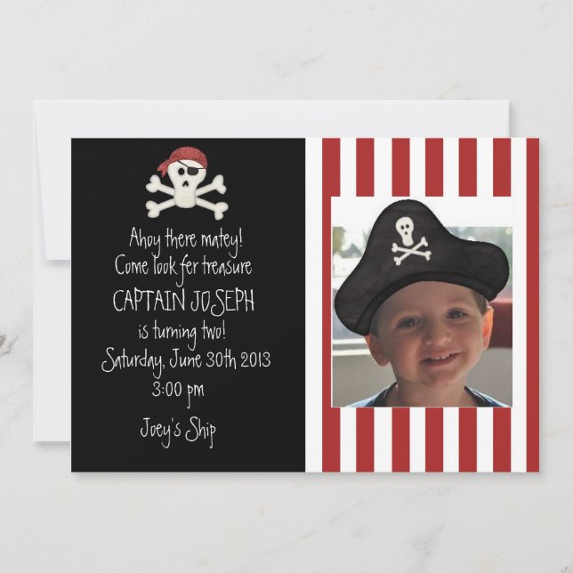 Invitation à l'anniversaire du pirate photo (Devant)