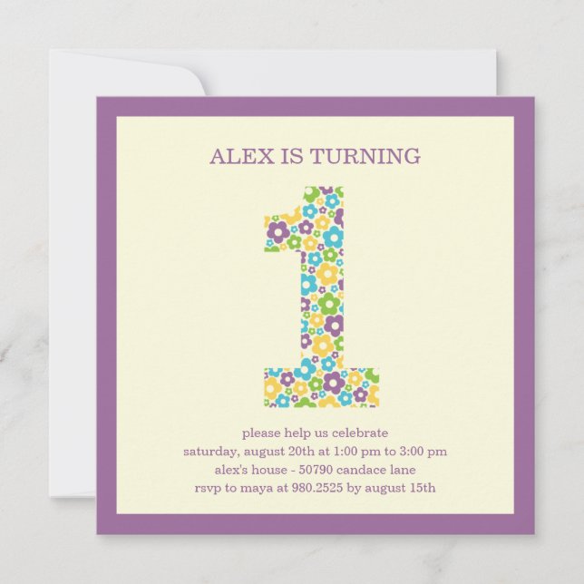 Invitation à l'anniversaire du premier anniversair (Devant)