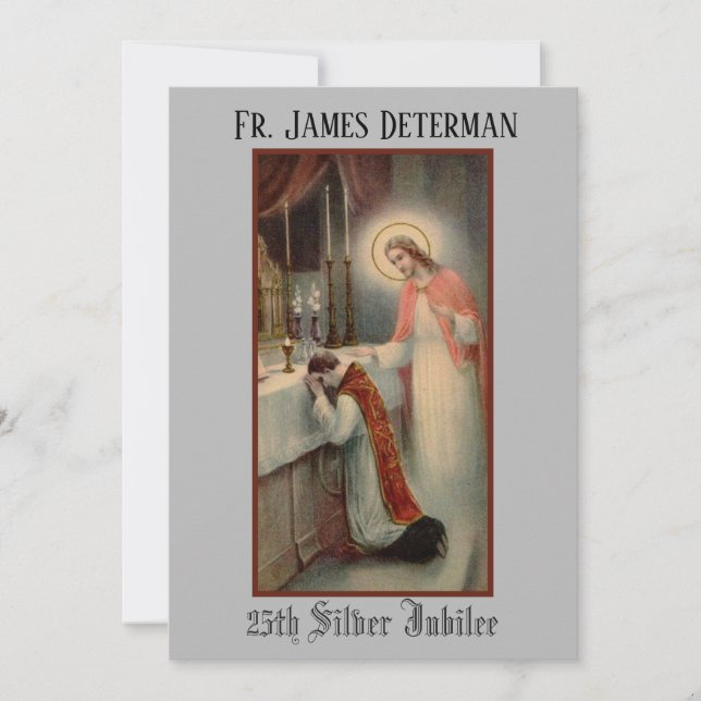 Invitation à l'anniversaire du prêtre catholique t (Devant)