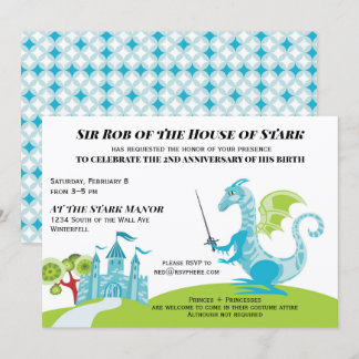 Invitation à l'anniversaire du prince turquoise et