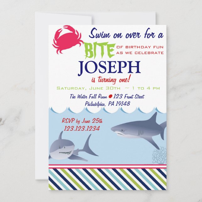 Invitation à l'anniversaire du requin (Devant)