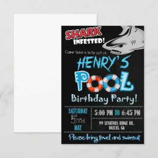 Invitation à l'anniversaire du requin, fête de la 