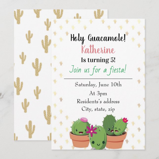Invitation à l'anniversaire du Saint-Guacamole (Devant / Derrière)