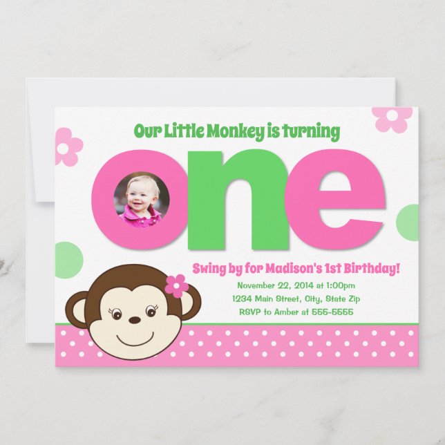 Invitation à l'anniversaire du singe et de la sing (Devant)