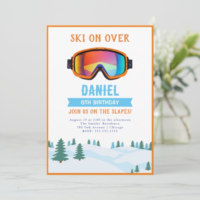 Invitation à l'anniversaire du snowboard (Debout devant)