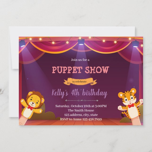 Invitation à l'anniversaire du spectacle de marion (Devant)